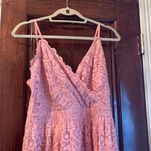 -Gown lace peach color